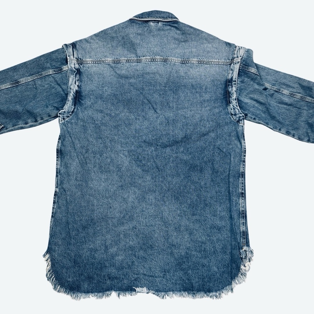 NWT New $269 AllSaints Faye Blue Oversized Denim Dress In Mid Indigo Size M - Picture 4 of 11
